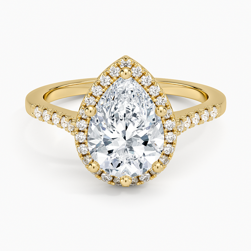 Odessa Halo Diamond Ring (1/5 ct. tw.) - Pear Center Stone