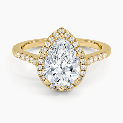 Odessa Halo Diamond Ring (1/5 ct. tw.) - Pear Center Stone