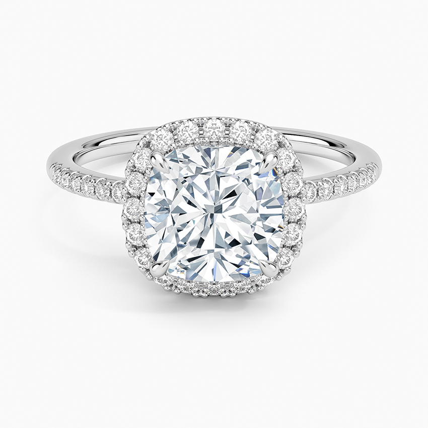 Cambria Halo Diamond Ring - Cushion Cut Center Stone