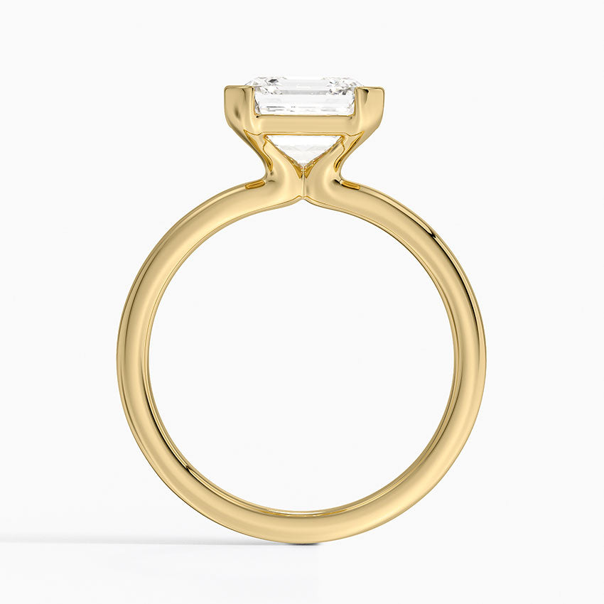 Annika Semi-Bezel Solitaire Ring - Asscher Cut Center Stone