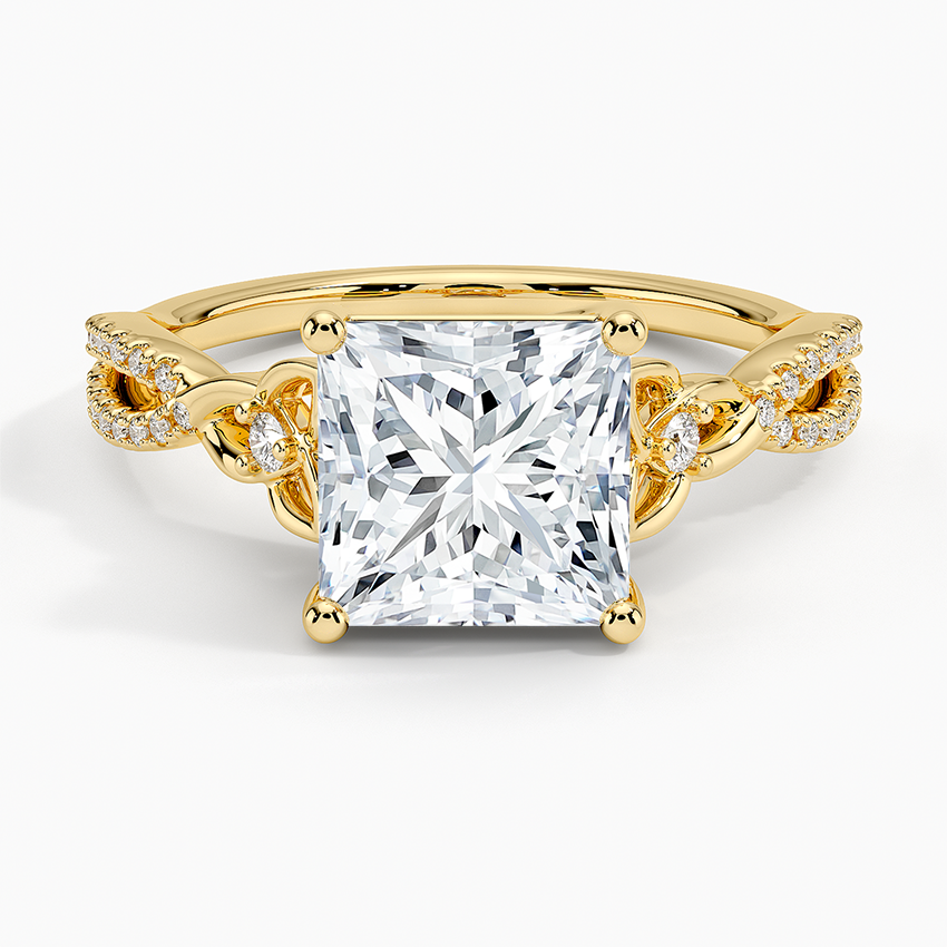 Luxe Celtic Love Knot Diamond Ring - Princess Cut Center Stone