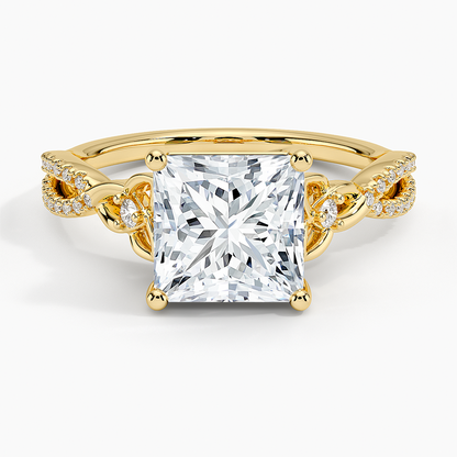 Luxe Celtic Love Knot Diamond Ring - Princess Cut Center Stone