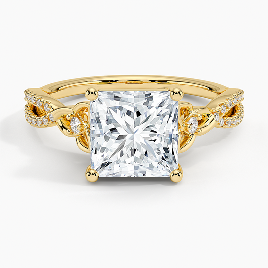 Luxe Celtic Love Knot Diamond Ring - Princess Cut Center Stone