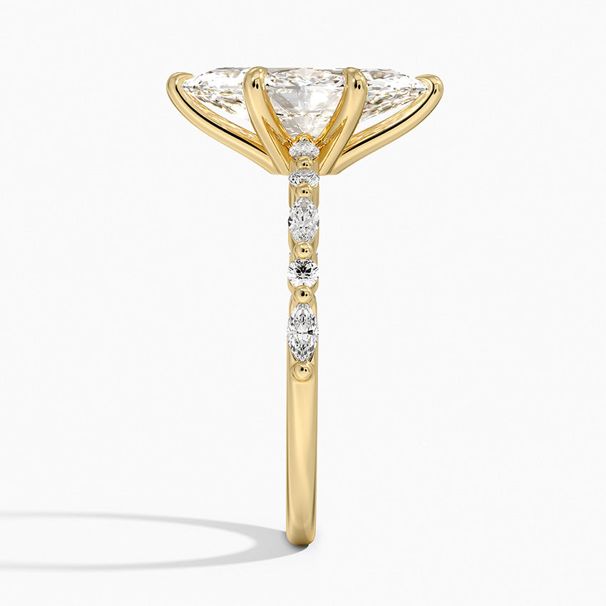 Delicate Versailles Diamond Ring - Marquise Center Stone