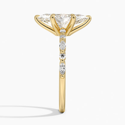 Delicate Versailles Diamond Ring - Marquise Center Stone