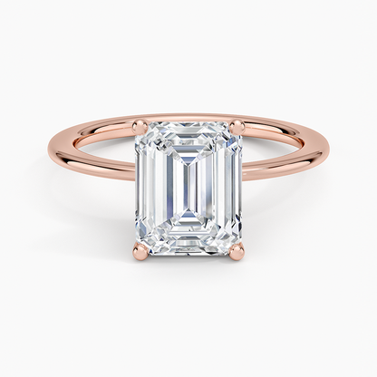 Aimee Solitaire Ring - Emerald Cut Center Stone
