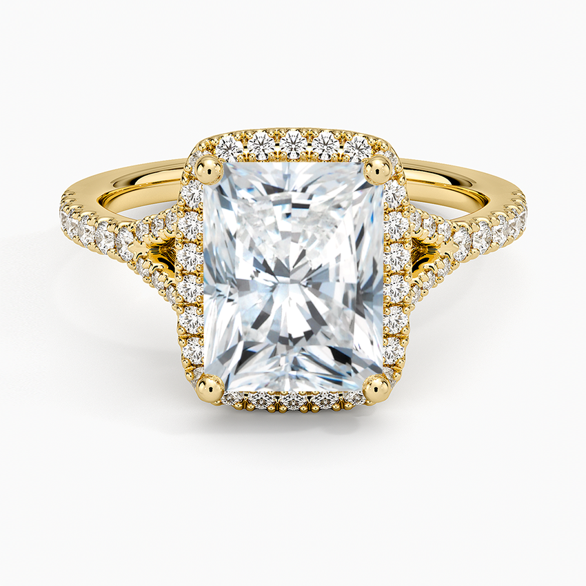 Joy Half Coverage Diamond Ring - Radiant Cut Center Stone