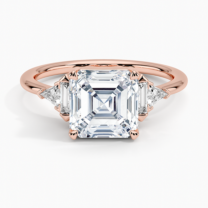 Edie Art Deco Diamond Ring (1/4 ct. tw.) - Asscher Cut Center Stone