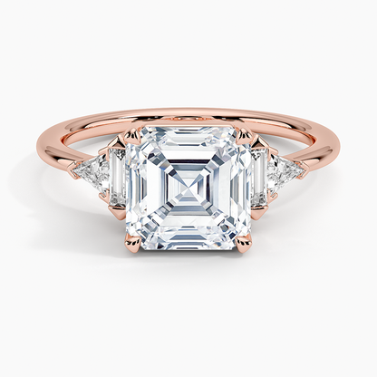 Edie Art Deco Diamond Ring (1/4 ct. tw.) - Asscher Cut Center Stone