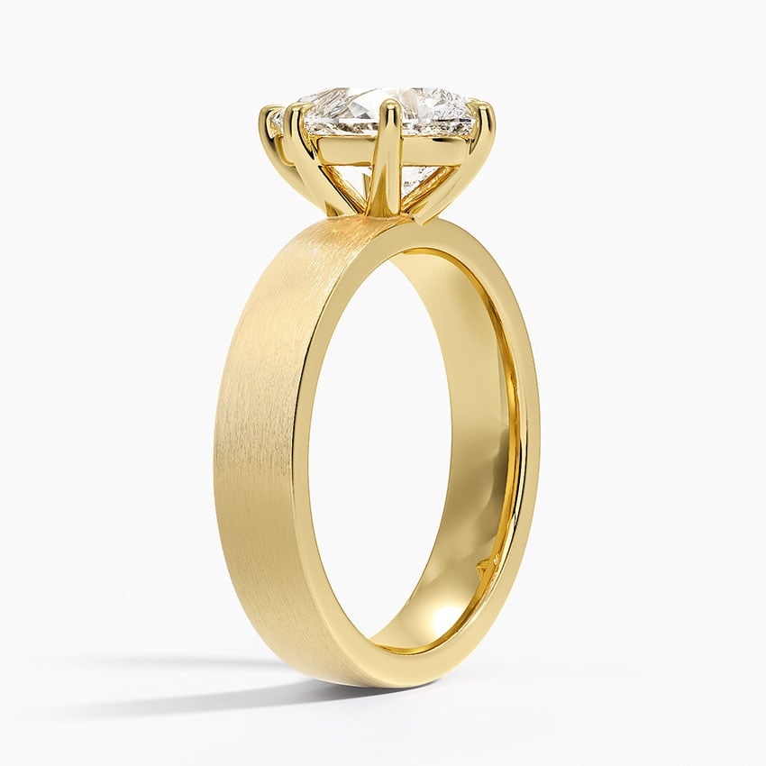Peyton 4mm Satin Finish Solitaire Ring - Pear Cut Center Stone