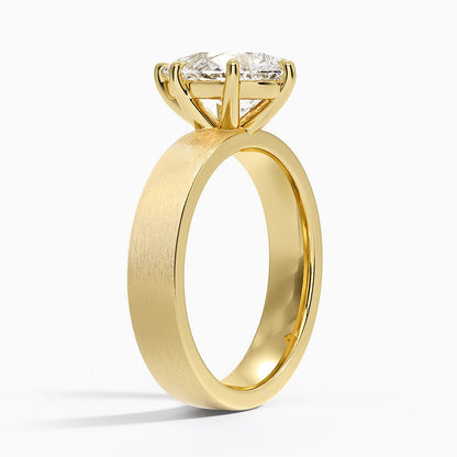 Peyton 4mm Satin Finish Solitaire Ring - Pear Cut Center Stone