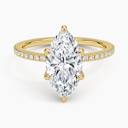 Viviana Three-Quarter Coverage Diamond Ring - Marquise Center Stone