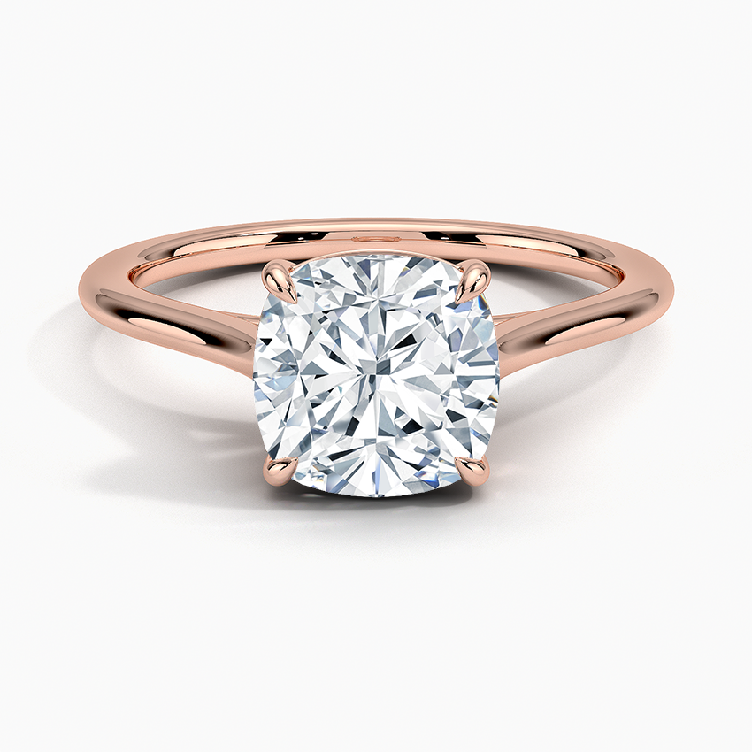 1.4mm Provence Solitaire Ring - Cushion Cut Center Stone