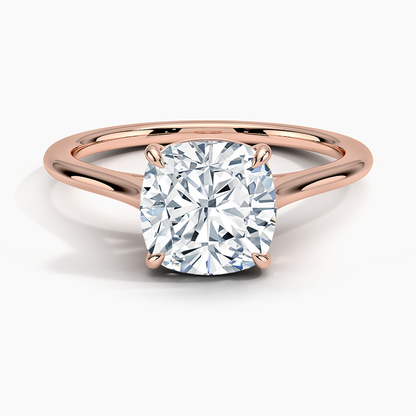 1.4mm Provence Solitaire Ring - Cushion Cut Center Stone