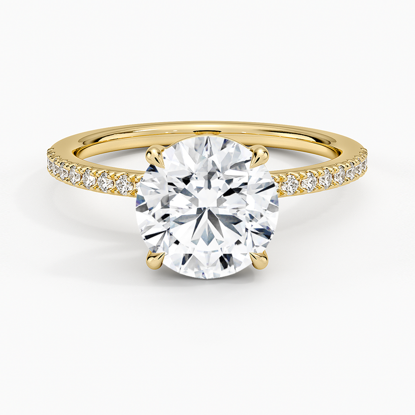 Perfect Fit Half Coverage Diamond Ring - Round Cut Center Stone
