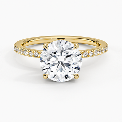 Perfect Fit Half Coverage Diamond Ring - Round Cut Center Stone