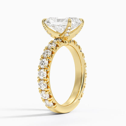 Ellora Three-Quarter Coverage Diamond Ring - Radiant Cut Center Stone