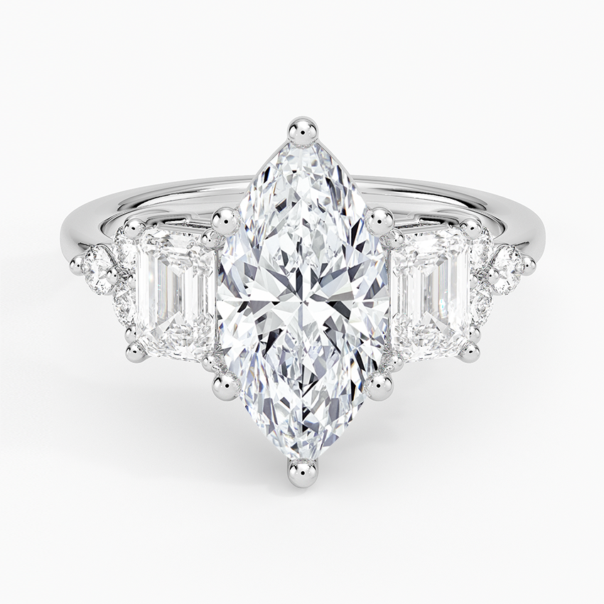Sabine Cluster Diamond Ring (1 ct. tw.) - Marquise Center Stone
