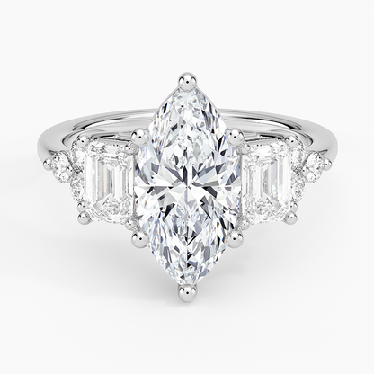 Sabine Cluster Diamond Ring (1 ct. tw.) - Marquise Center Stone