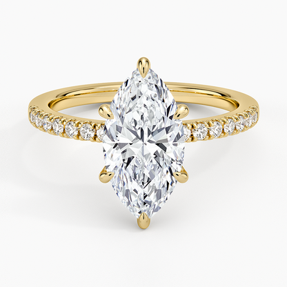 Bliss Six-Prong Diamond Ring (1/6 ct. tw.) - Marquise Center Stone