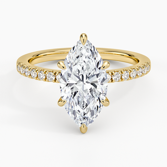 Bliss Six-Prong Diamond Ring (1/6 ct. tw.) - Marquise Center Stone