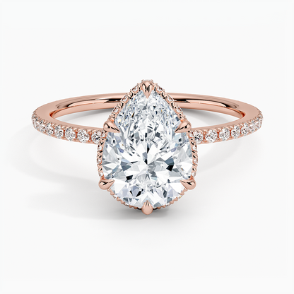 Gala Diamond Ring - Pear Center Stone