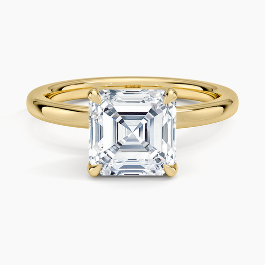 2mm Petite Elodie Perfect Fit Solitaire Ring - Asscher Cut Center Stone