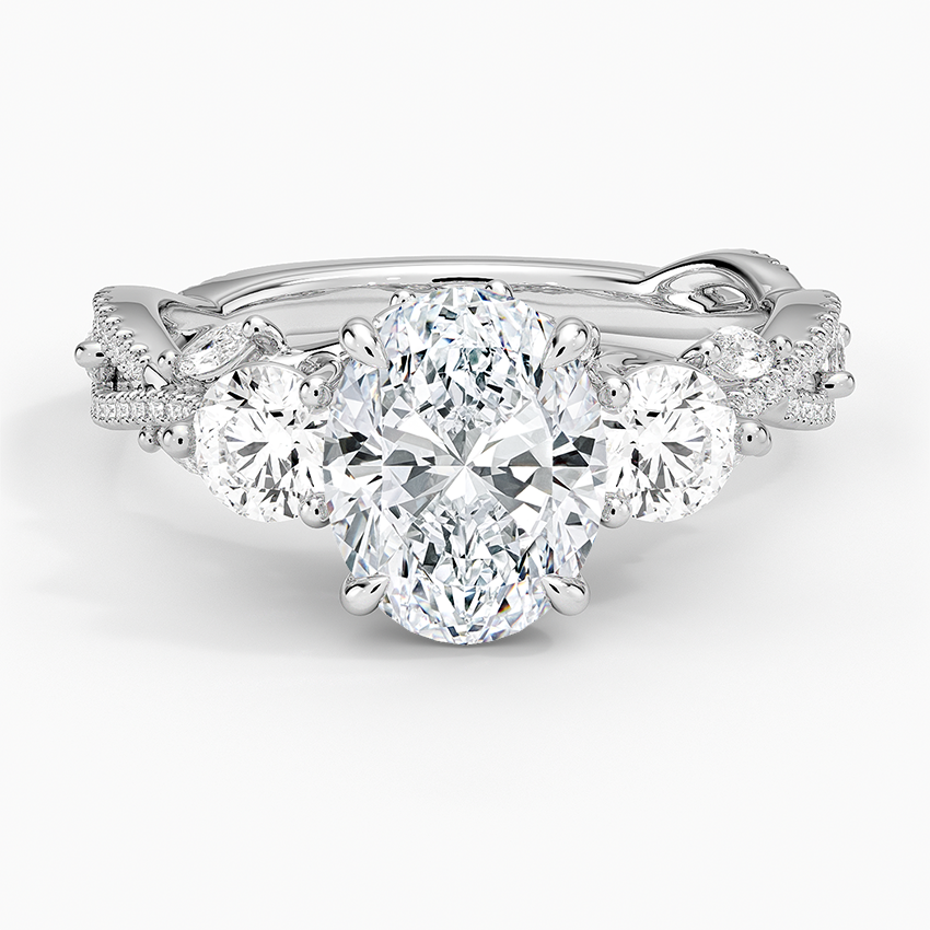 Luxe Secret Garden Three Stone Diamond Ring (1 ct. tw.) - Oval Center Stone