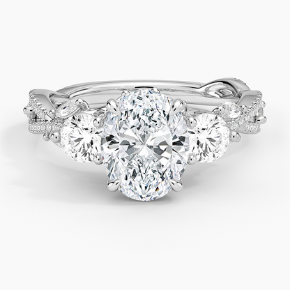 Luxe Secret Garden Three Stone Diamond Ring (1 ct. tw.) - Oval Center Stone