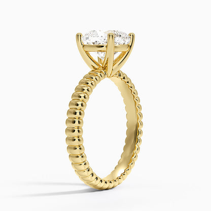 Petra Textured Solitaire Ring - Asscher Cut Center Stone
