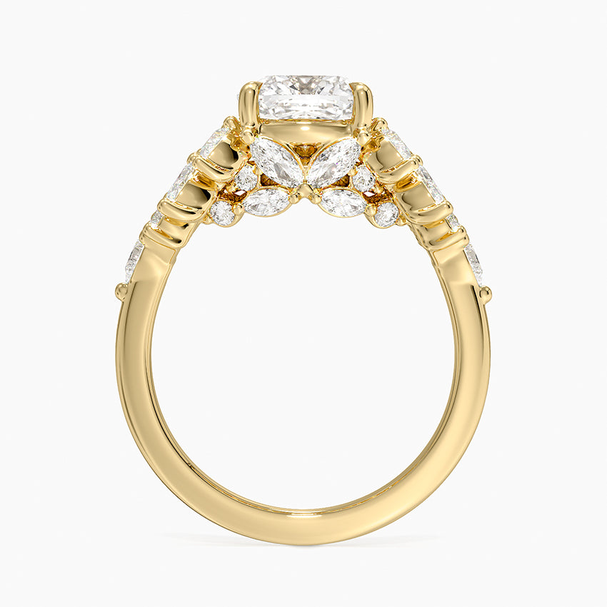 Grand Nadia Diamond Ring - Cushion Cut Center Stone