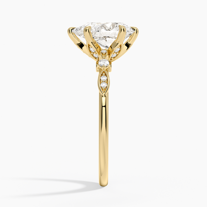 Rochelle Diamond Ring - Pear Center Stone
