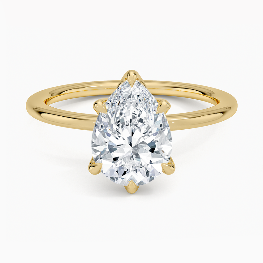 1.5mm Petite Elodie Perfect Fit Solitaire Ring - Pear Center Stone
