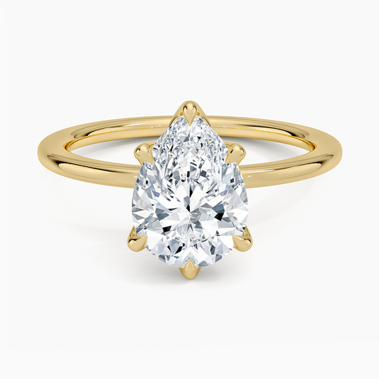 1.5mm Petite Elodie Perfect Fit Solitaire Ring - Pear Center Stone