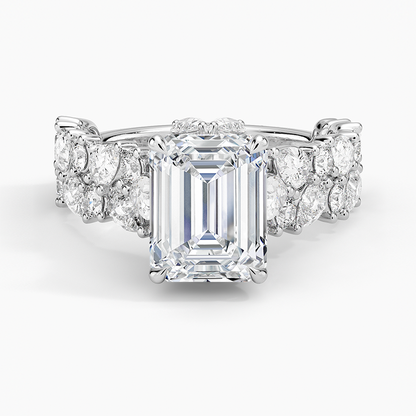 Olivetta Double Row Diamond Ring (2 1/2 ct. tw.) - Emerald Cut Center Stone