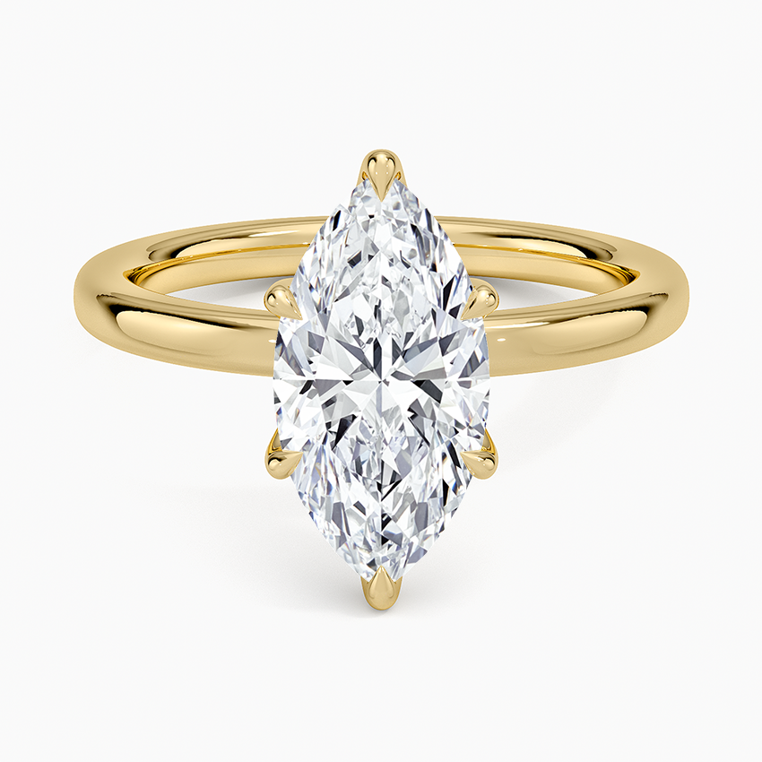 2mm Petite Elodie Perfect Fit Solitaire Ring - Marquise Cut Center Stone