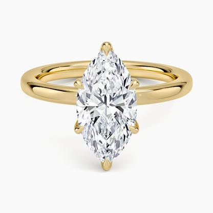 2mm Petite Elodie Perfect Fit Solitaire Ring - Marquise Cut Center Stone