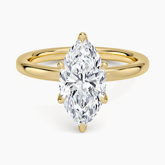 2mm Petite Elodie Perfect Fit Solitaire Ring - Marquise Cut Center Stone