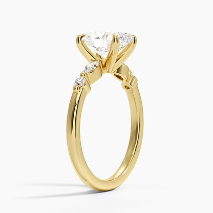 Versailles One-Quarter Coverage Diamond Ring - Oval Center Stone