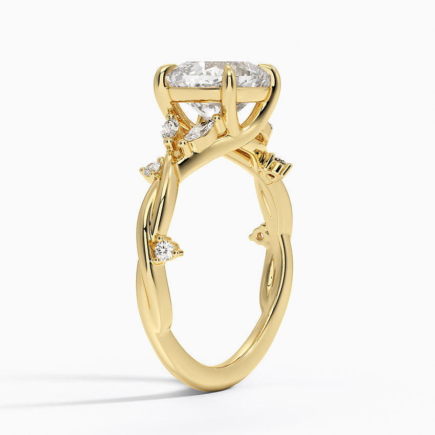 Azalea Twist Diamond Ring - Cushion Cut Center Stone