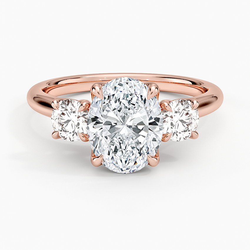 Elodie Perfect Fit Three Stone Diamond Ring (1/2 ct. tw.) - Oval Center Stone