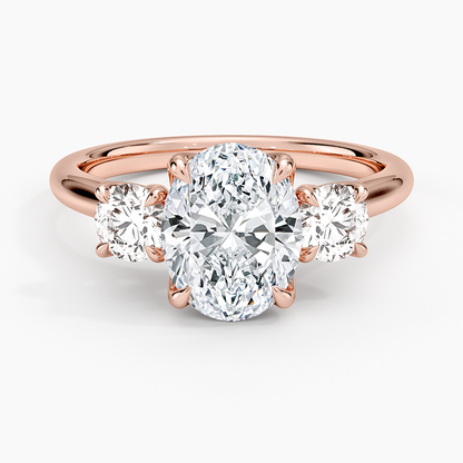 Elodie Perfect Fit Three Stone Diamond Ring (1/2 ct. tw.) - Oval Center Stone