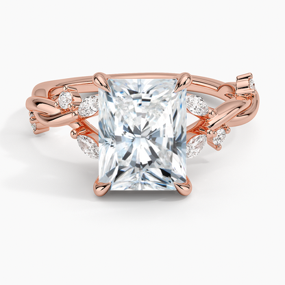 Azalea Twist Diamond Ring - Radiant Cut Center Stone