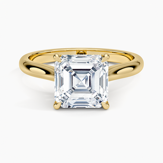 Dawn 2mm Diamond Ring - Asscher Cut Center Stone
