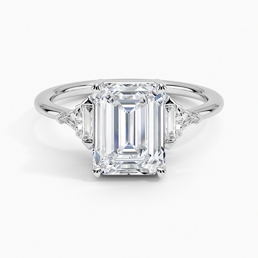 Edie Art Deco Diamond Ring (1/4 ct. tw.) - Emerald Cut Center Stone