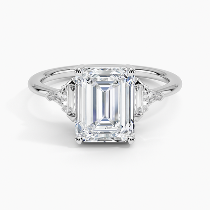 Edie Art Deco Diamond Ring (1/4 ct. tw.) - Emerald Cut Center Stone