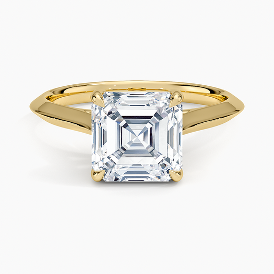 Piper Knife Edge Solitaire Ring - Asscher Cut Center Stone