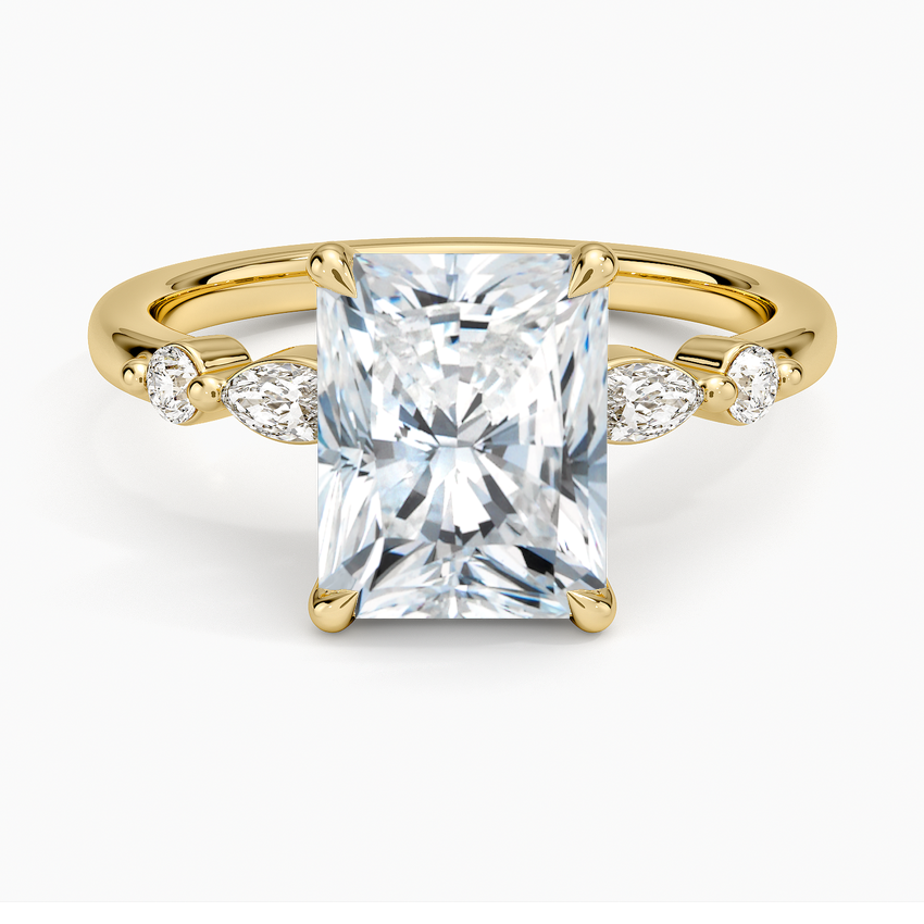 Versailles One-Quarter Coverage Diamond Ring - Radiant Cut Center Stone