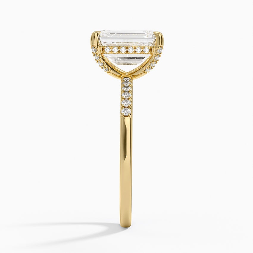 Viviana One-Quarter Coverage Diamond Ring - Emerald Cut Center Stone