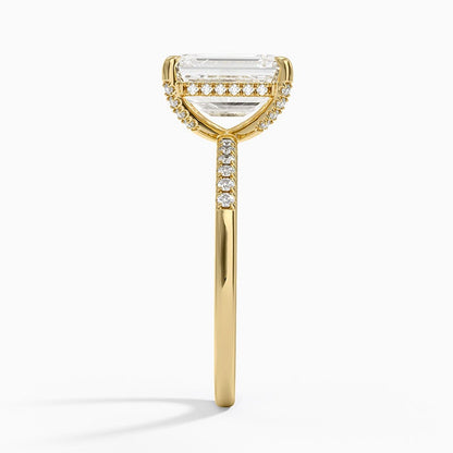 Viviana One-Quarter Coverage Diamond Ring - Emerald Cut Center Stone